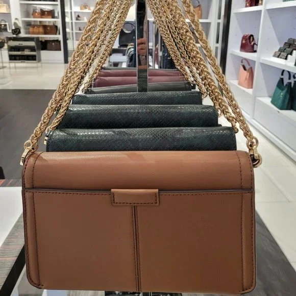 Michael Kors Sonia Medium Chain strap Shoulder Bag Crossbody Lugagge Leather - Picture 2 of 9